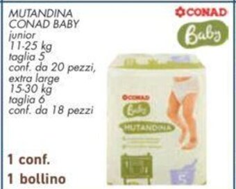 Conad MUTANDINA CONAD BABY junior 11-25 kg offerta