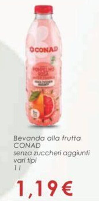 Conad Bevanda alla frutta CONAD senza zuccheri aggiunti vari tipi 1 l offerta