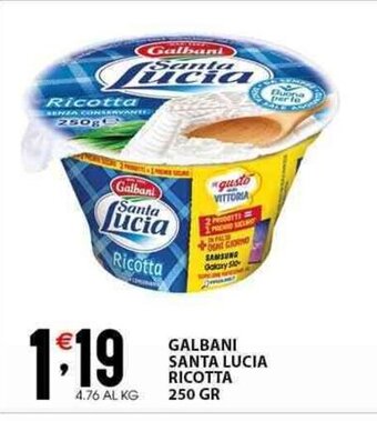 Sisa GALBANI SANTA LUCIA RICOTTA 250 GR offerta