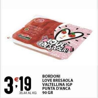 Sisa BORDONI LOVE BRESAOLA VALTELLINA IGP PUNTA D'ANCA 90 GR offerta