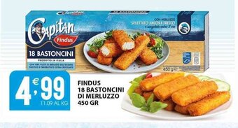 Sisa Findus 18 BASTONCINI DI MERLUZZO 450 GR offerta