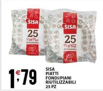Sisa SISA PIATTI FONDI/PIANI RIUTILIZZABILI 25 PZ offerta