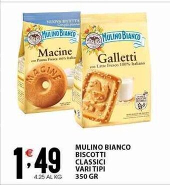 Sisa MULINO BIANCO BISCOTTI CLASSICI VARI TIPI 350 GR offerta