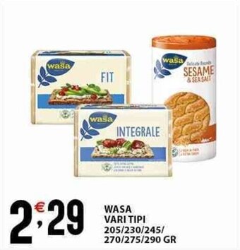WASA VARI TIPI 205/230/245/ 270/275/290 GR