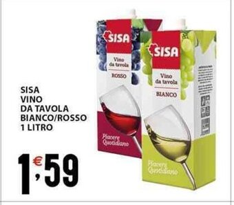 Sisa SISA VINO DA TAVOLA BIANCO/ROSSO 1 LITRO offerta