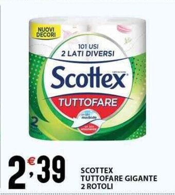 Sisa SCOTTEX TUTTOFARE GIGANTE 2 ROTOLI offerta