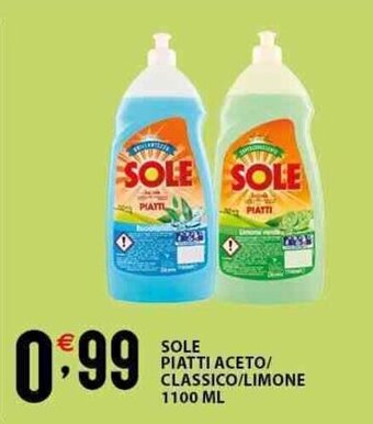 Sisa SOLE PIATTI ACETO/ CLASSICO/LIMONE 1100 ML offerta