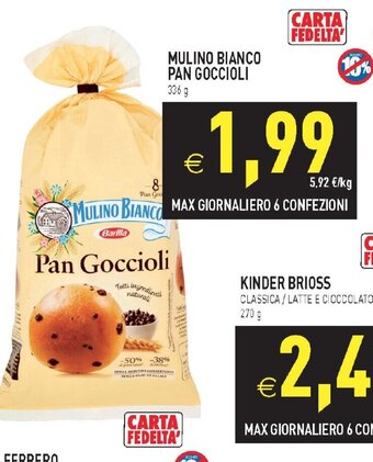 Pim Supermercati MULINO BIANCO PAN GOCCIOLI 336 g offerta