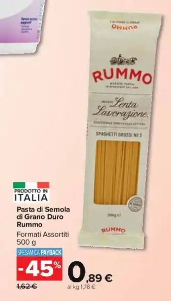 Carrefour Pasta di Semola di Grano Duro Rummo 500 g offerta