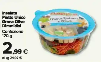 Carrefour Insalata Piatto Unico Grana Olive Dimmidisi Confezione 120 g offerta
