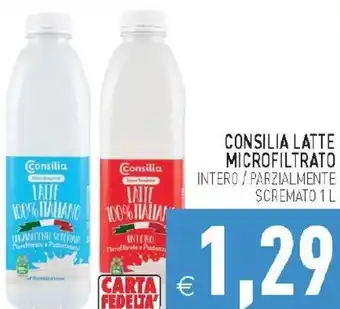 Pim Supermercati CONSILIA LATTE MICROFILTRATO INTERO/PARZIALMENTE SCREMATO 1 L offerta