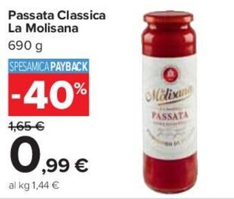 Carrefour Passata Classica La Molisana 690 g offerta