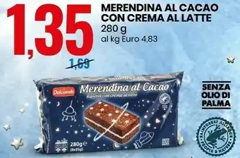 Eurospin Dolciando - Merendine Al Cacao con Crema al Latte Senza Olio di Palma 280 G offerta