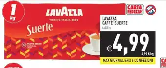 Pim Supermercati LAVAZZA CAFFE' SUERTE 4x250 g offerta