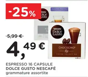 Poli ESPRESSO 16 CAPSULE DOLCE GUSTO NESCAFÉ grammature assortite offerta