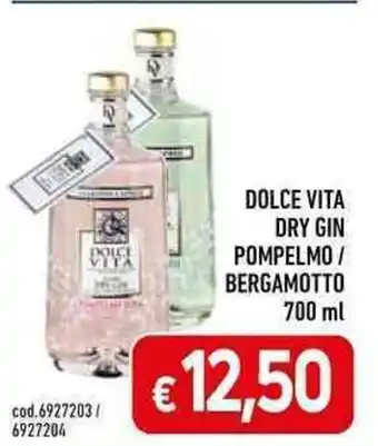 C+C Cash and Carry DOLCE VITA DRY GIN POMPELMO / BERGAMOTTO 700 ml offerta
