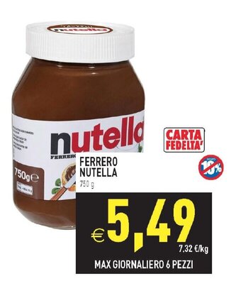 Iperfamily FERRERO NUTELLA 750 g offerta