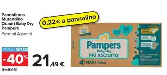 Carrefour Pannolino o Mutandino Quadri Baby Dry Pampers offerta