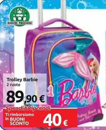 Carrefour Trolley Barbie 2 ruote offerta