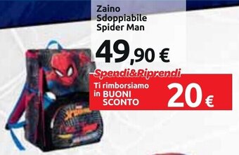 Carrefour Zaino Sdoppiabile Spider Man offerta