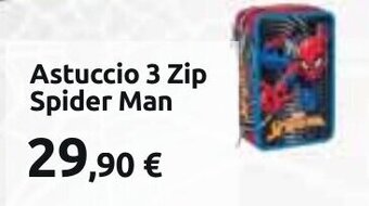 Carrefour Astuccio 3 Zip Spider Man offerta