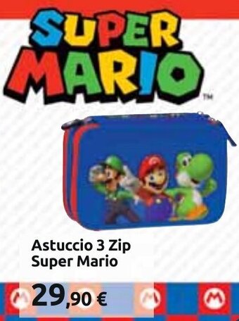 Carrefour Astuccio 3 Zip Super Mario offerta