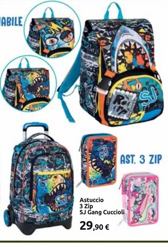 Carrefour Astuccio 3 Zip SJ Gang Cuccioli offerta