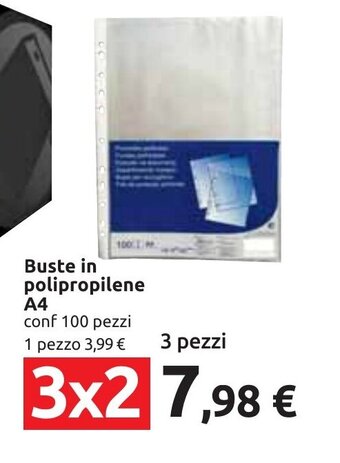 Carrefour Buste in polipropilene A4 conf 100 pezzi offerta