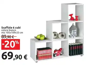 Carrefour Scaffale 6 cubi colore bianco mis 105x109x33 cm offerta