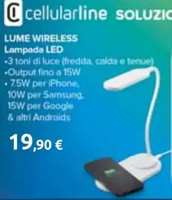 cellularline LUME WIRELESS Lampada LED