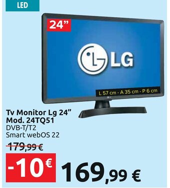 Carrefour Tv Monitor Lg 24" Mod. 24TQ51 offerta