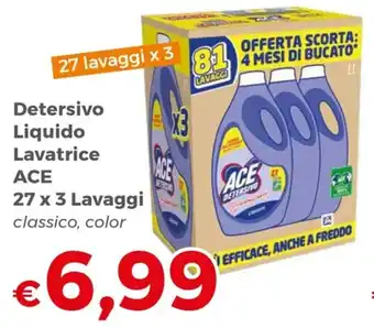 Detersivo Liquido Lavatrice ACE 27 x 3 Lavaggi