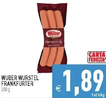 Iperfamily WUBER WURSTEL FRANKFURTER 200 g offerta