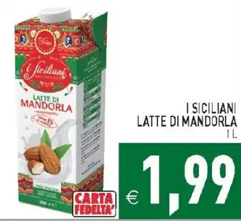 Iperfamily I SICILIANI LATTE DI MANDORLA 1L offerta