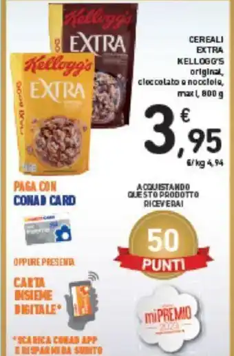 Conad CEREALI EXTRA KELLOGG'S original, 800 g offerta