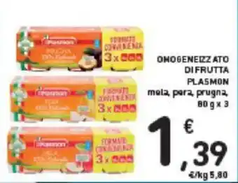 Conad OMOGENEIZZATO DI FRUTTA PLASMON 80 g x 2 offerta