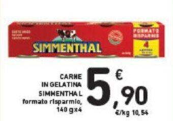 Conad CARNE IN GELATINA SIMMENTHAL 140 g x 4 offerta