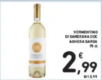 Conad VERHENTINO DI SARDEGNA DOC AGHERA SARDA 75 cl offerta
