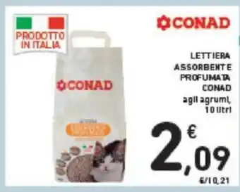 Conad LETTIERA ASSORBENTE PROFUMATA CONAD agli agrumi 10 Litri offerta