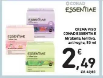 Conad CREMA VISO CONAD ESSENTIA E Idratante, Lenitwą antirughe, 50 ml offerta