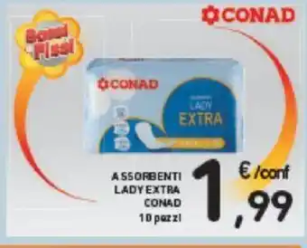 Conad ASSORBENTI LADY EXTRA CONAD 10 pezzi offerta