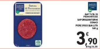 Conad BATTUTA DI PIEMONTESE SAPORI&DINTORNI CONAD PERCORSO QUALITÀ 160 g offerta