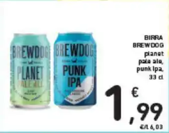 BIRRA BREWDOG planet pale ale, punk Ipa. 33 cl