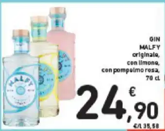 Conad GIN MALFY originale, con limone, con pompelmo rosa, 70 cl offerta