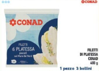 Conad FILETTI DI PLATESSA CONAD 400 g offerta