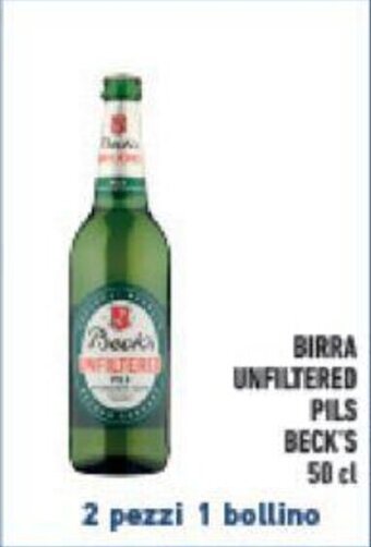 Conad BIRRA UNFILTERED PILS BECK'S 50 cl offerta