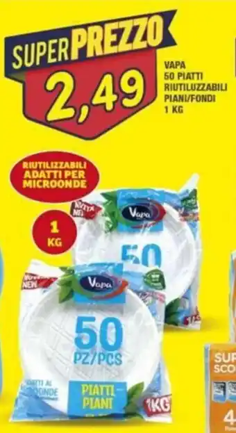 Maury's VAPA 50 PIATTI RIUTILUZZABILI PIANI/FONDI 1 KG offerta