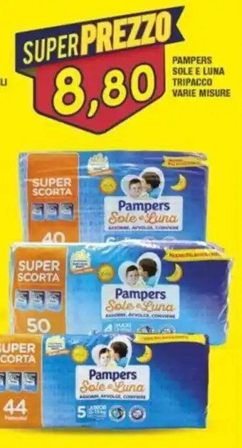 Maury's PAMPERS SOLE E LUNA TRIPACCO VARIE MISURE offerta