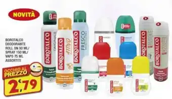 Maury's BOROTALCO DEODORANTE ROLL ON 50 ML/ SPRAY 150 ML/ VAPO 75 ML ASSORTITI offerta