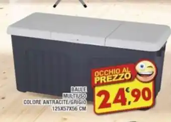 Maury's BAULE MULTIUSO COLORE ANTRACITE/GRIGIO 125X57X56 CM offerta